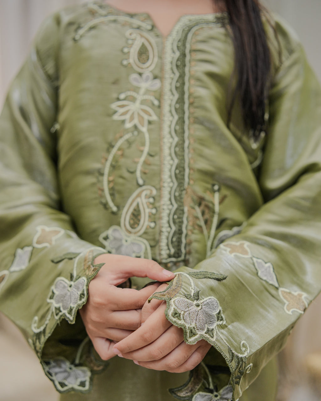 green long shirt