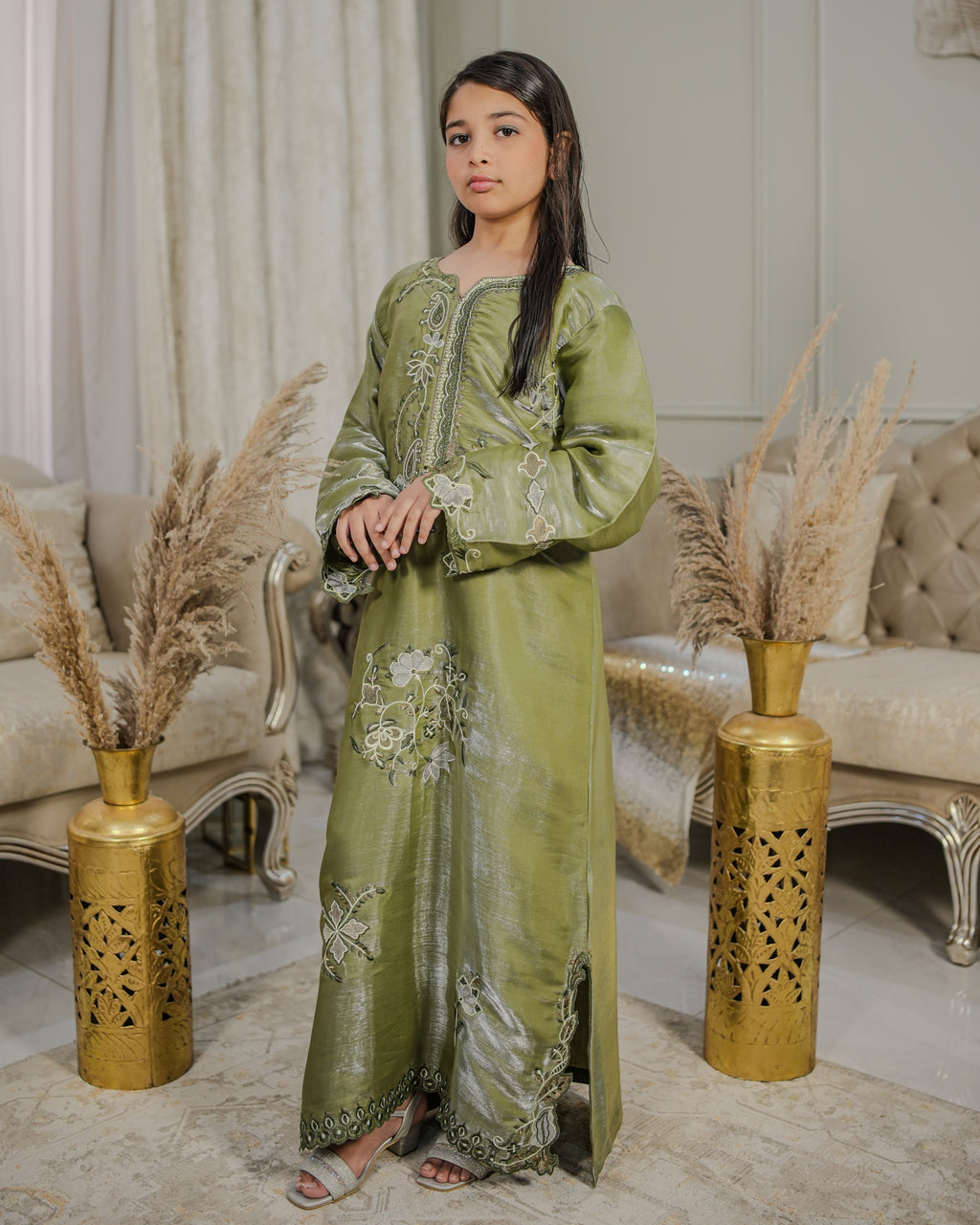 green long shirt